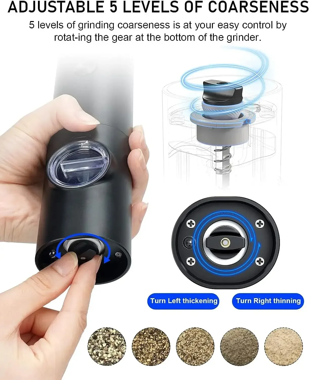مطحنة ملح وفلفل كهربائية مع خش - مراجعة Kitchen Gadgets Smart وسعره