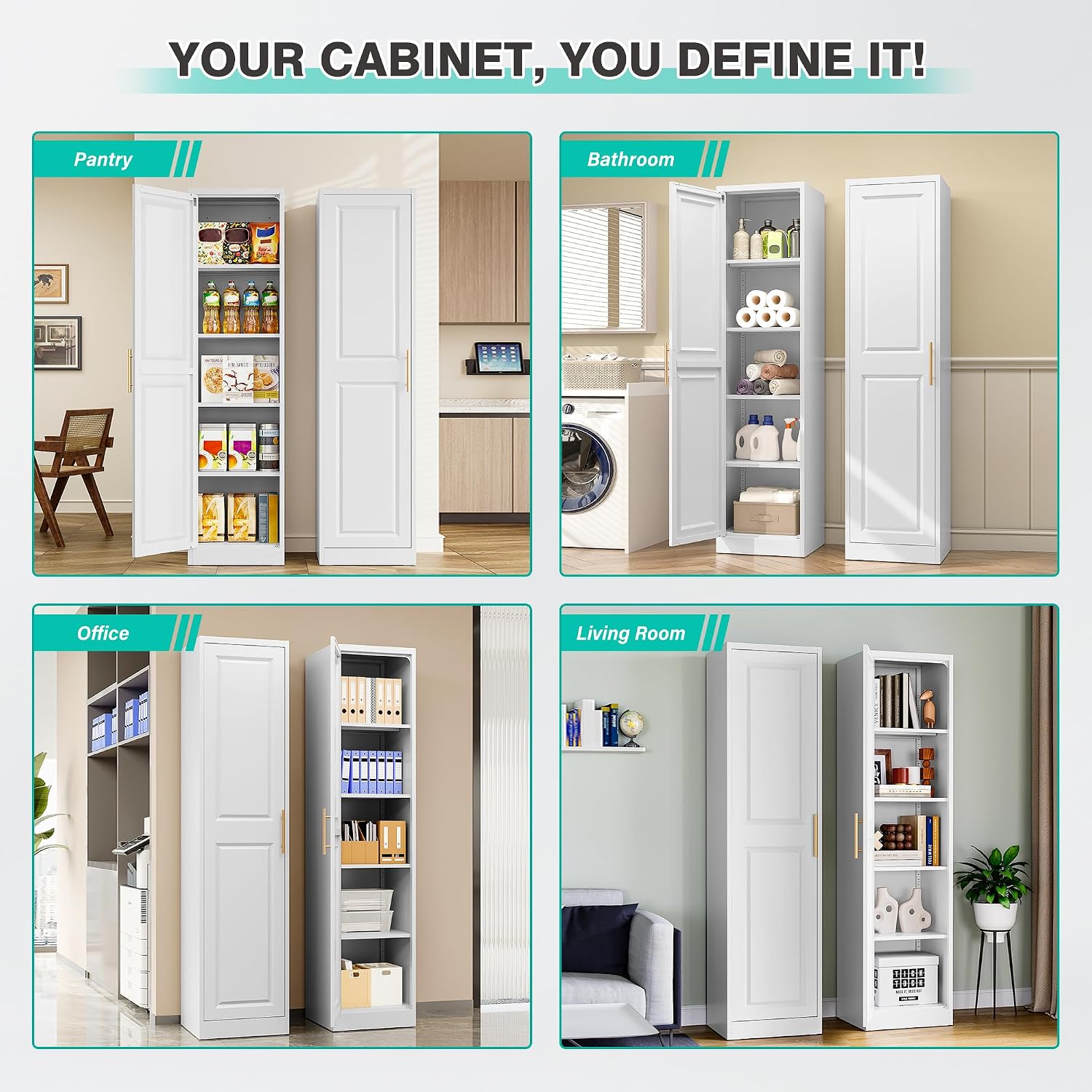 خزانة تخزين طويلة ورفيعة بباب  - مراجعة Kitchen Gadgets Storage وسعره